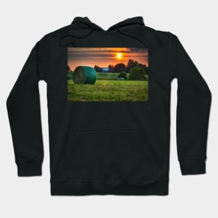 Sunset Over Hay Field Hoodie